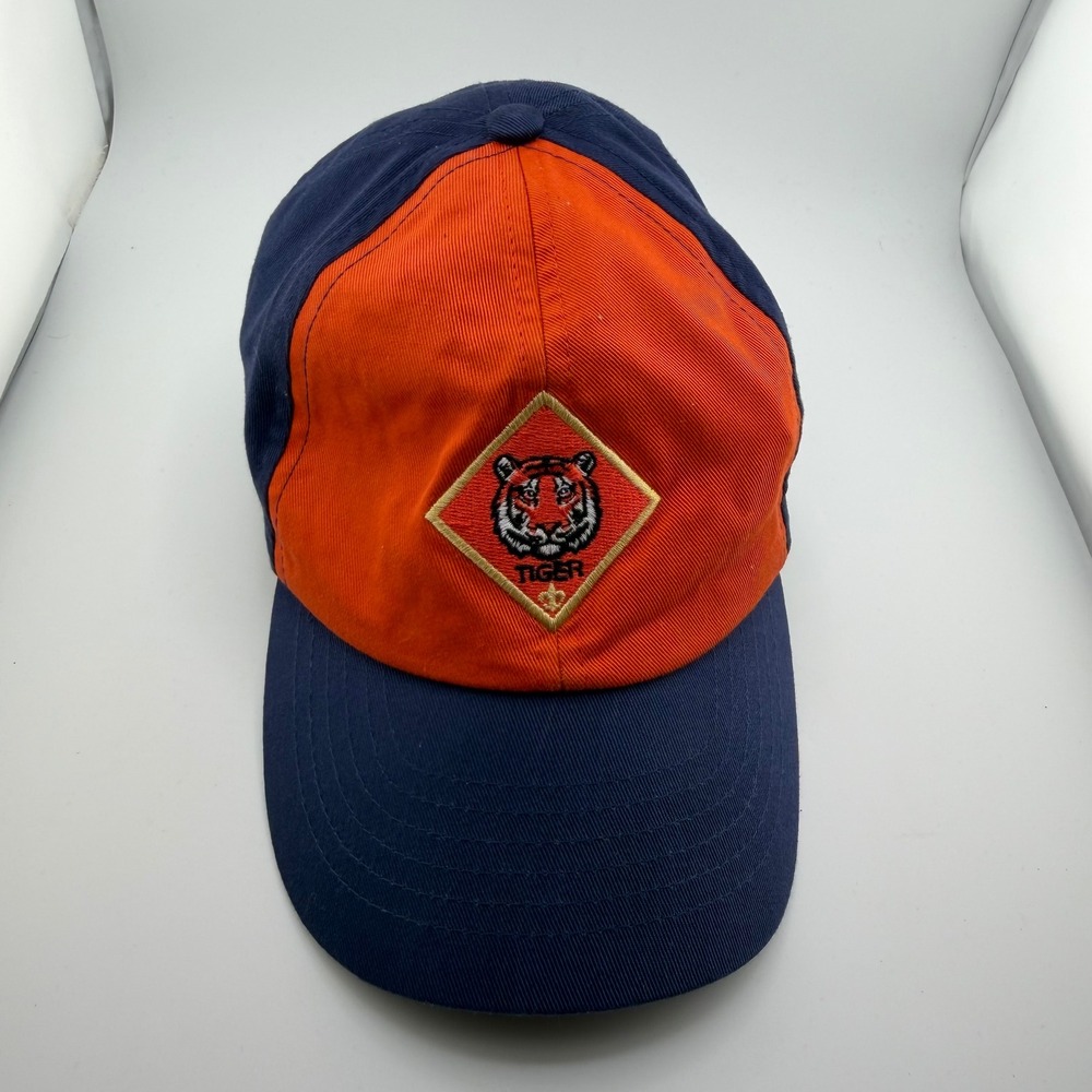 Kids Cub Scouts Tiger Embroidered Baseball Cap Blue Orange‎ Adjustable Youth
